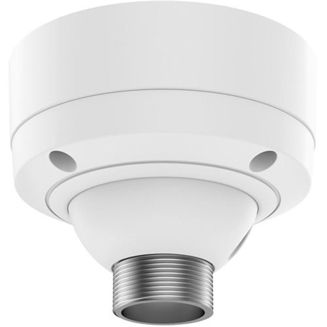 Witte Axis T91B51 plafondmontage met robuuste behuizing en metalen schroefdraad voor domecamera's.