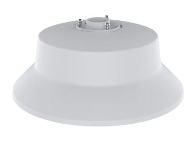 Witte Axis TQ3104-E pendant kit voor hangende montage van beveiligingscamera's met een strak, rond design.
