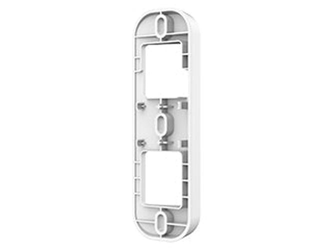 Witte Dahua PFA7751 kunststof montagebeugel met 15° hoek voor flexibele cameramontage.