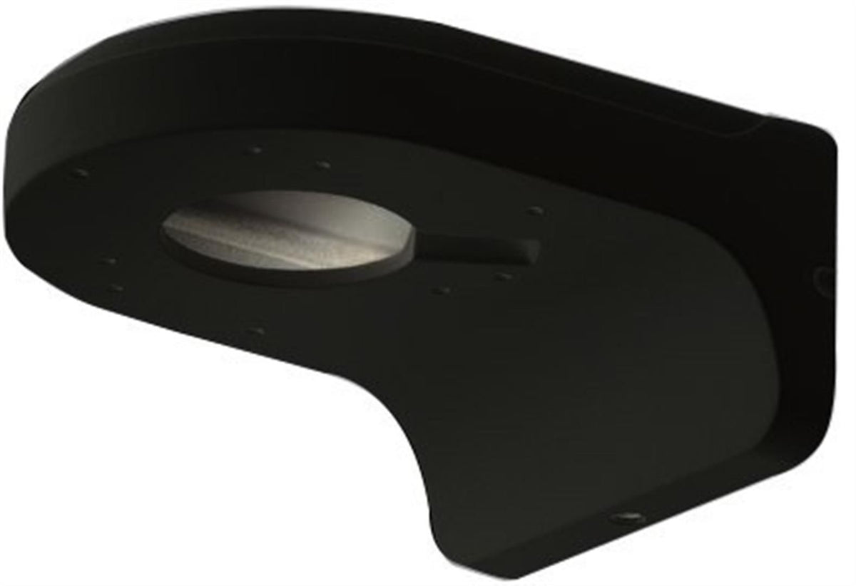 Zwarte aluminium wandbevestigingsbeugel voor Dahua dome camera's, weerbestendig en compact design.