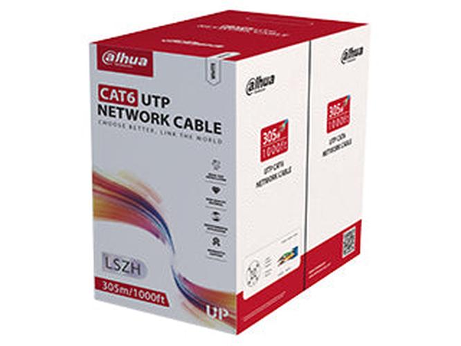 Dahua PFM923I-6UN-C 305m CAT6 UTP netwerkkabel in witte doos met LSZH en CPR Eca certificering.