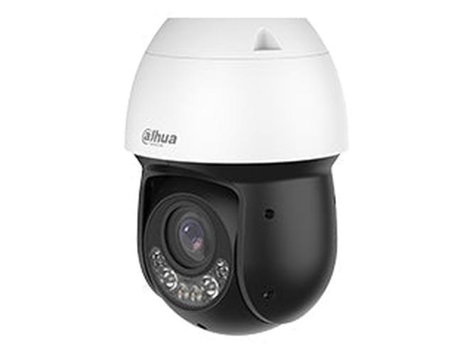 Dahua WizSense PTZ-camera met wit-zwarte behuizing, 25x optische zoomlens en geïntegreerde smart dual light verlichting.