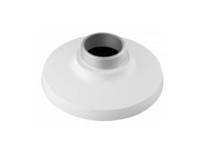 Witte, ronde Hanwha SBP-122HMW aluminium muurbeugel voor beveiligingscamera's met schroefdraad.
