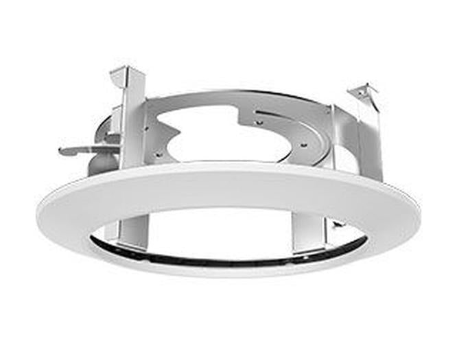 Wit aluminium inbouwframe voor Hikvision dome camera's met een diameter van 194 mm voor plafondmontage.