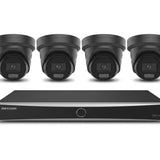 8-Kanaals AcuSense Camera Beveiligingspakket met 1x NVR en 4x 8MP Turret Camera 2.8mm lens | kleur zwart | 10% bundel korting