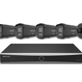 Kit de vidéosurveillance AcuSense à 8 canaux avec 1 enregistreur NVR et 4 caméras bullet varifocales de 8 MP | couleur noire | 10 % de remise sur le pack