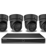 8-Kanaals AcuSense Camera Beveiligingspakket met 1x NVR en 4x 8MP Varifocale Turret camera | kleur zwart | 10% bundel korting