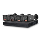 8-Kanaals Dahua AI-Bewaking Pakket met 4x Full-color Bullet-Camera's | 8MP | Kleur zwart