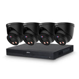 8-Kanaals Dahua AI-Bewaking Pakket met 4x Full-color Turret-Camera's | 4MP | Kleur zwart