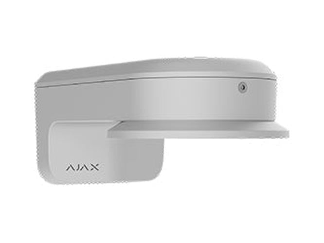 Witte Ajax MountCam B2-W aluminium montagebox voor IP-camera's met weerbestendig design.