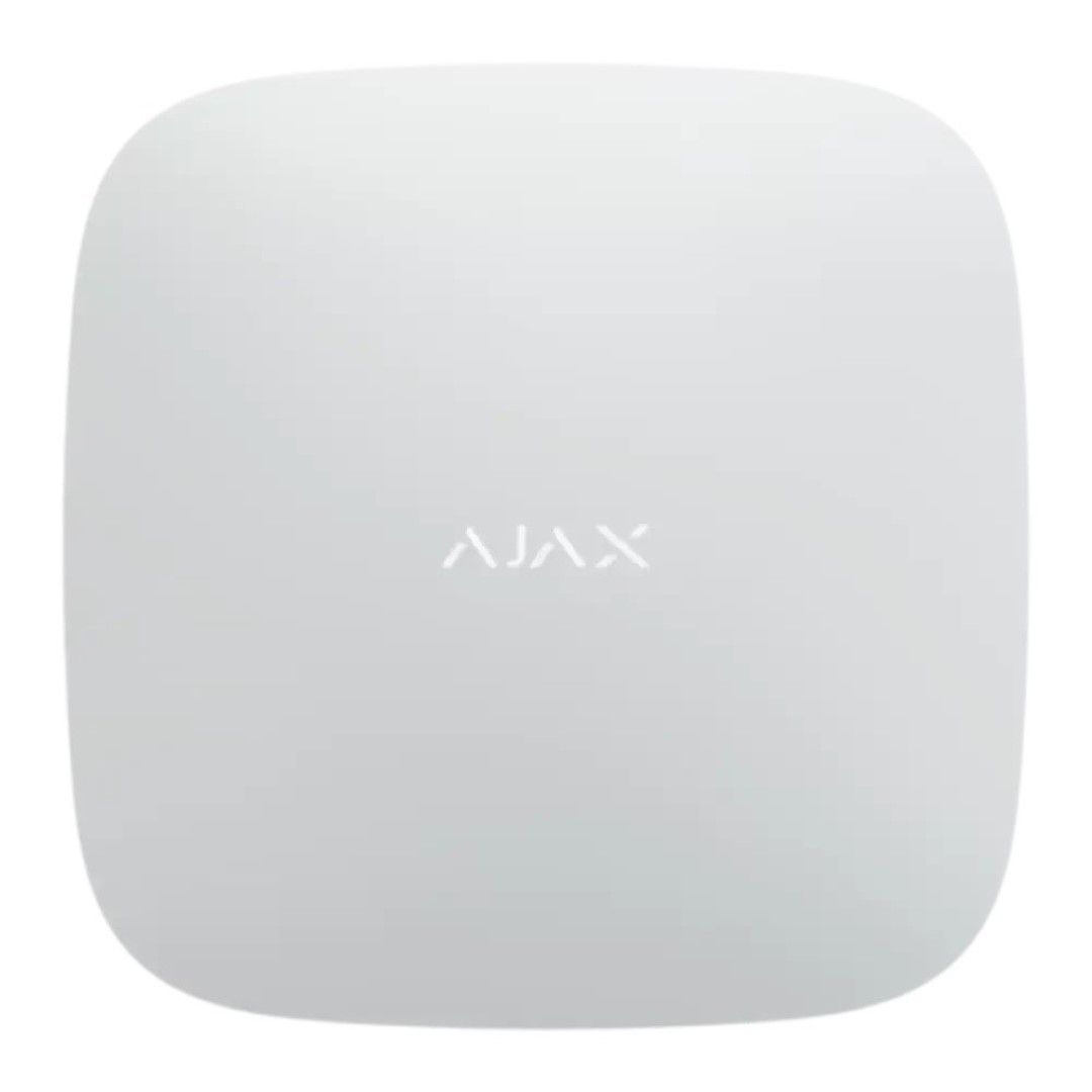 Witte Ajax 16-kanaals NVR recorder met strak, vierkant design en centraal Ajax-logo.