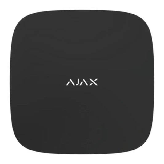 Zwarte Ajax 16-kanaals NVR recorder met strak, vierkant design en wit Ajax-logo op de bovenzijde.