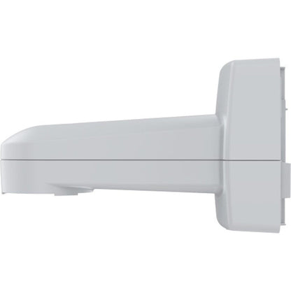 Witte, robuuste Axis TQ5001-E montagebeugel voor muur- en paalmontage van beveiligingscamera's.