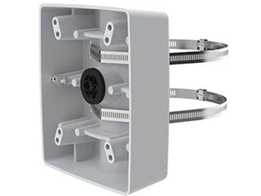 Witte Axis T91B57 paalbeugel met verstelbare metalen klembanden voor montage op palen van 100-410 mm.