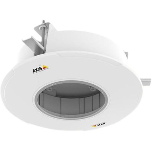Witte Axis T94P01L inbouwmontage voor plafondinstallatie met metalen achterdoos en montagebeugels.