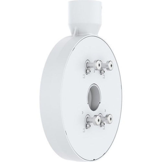 Witte Axis T94V01C dubbele camerabevestiging van robuust metaal met schroefbevestigingen voor panoramische cameramontage.