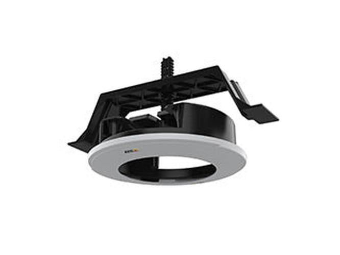 Axis TM3204 witte inbouwmontage voor dome-camera's met zwart montageframe voor systeemplafonds.