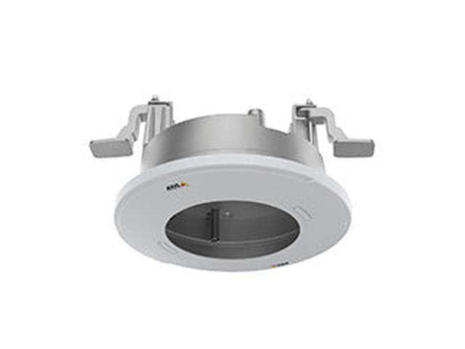Witte Axis TM3206 inbouwmontage voor dome-camera's met metalen bevestigingsklemmen voor systeemplafonds.