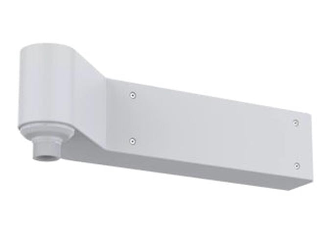 Witte Axis TP3302-E hoekmontagebeugel van metaal voor Axis dome-camera's met een robuust en strak ontwerp.