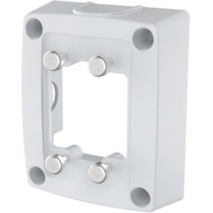 Witte Axis TQ1601-E aluminium kabeldoos met vier montagepunten en openingen voor kabelinvoer.