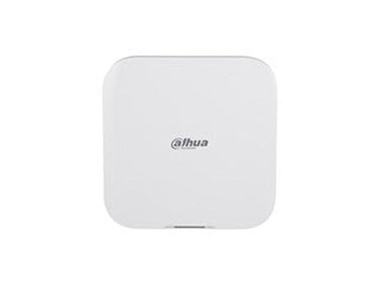 Witte Dahua AirShield Hub 2 alarmsysteem centrale met strak, vierkant design en grijs merklogo.