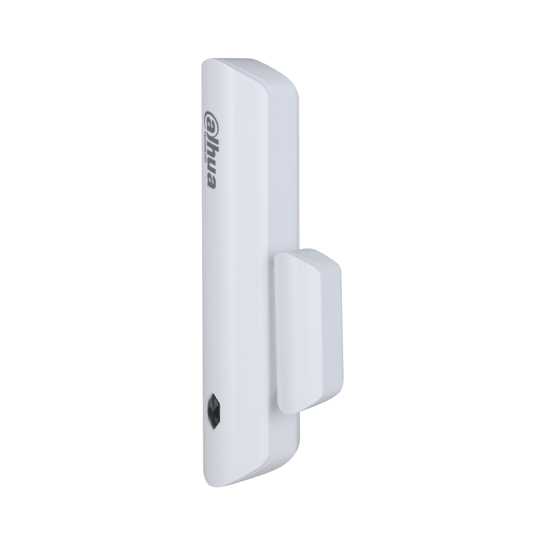 Compacte witte Dahua ARD323-W2 draadloze deurdetector met strak design en Dahua logo.