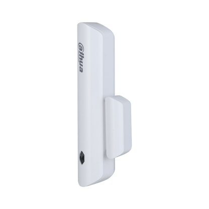 Compacte witte Dahua ARD323-W2 draadloze deurdetector met strak design en Dahua logo.