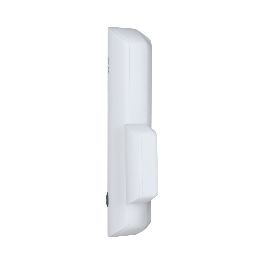 Witte, compacte Dahua ARD323-W2 draadloze deurdetector met slank design voor eenvoudige montage op deuren of ramen.