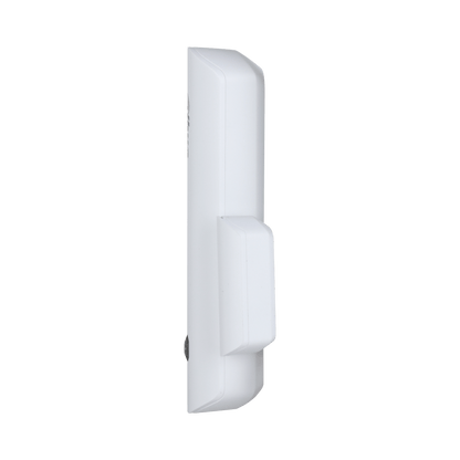 Witte, compacte Dahua ARD323-W2 draadloze deurdetector met slank design voor eenvoudige montage op deuren of ramen.