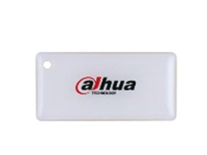 Witte Dahua ARK30T-W2-IC RFID nabijheidskaart met logo voor AirShield bedienpanelen.