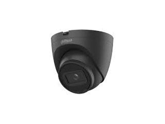 Zwarte Dahua 4MP WizSense eyeball beveiligingscamera met 2.8mm lens voor buiten.