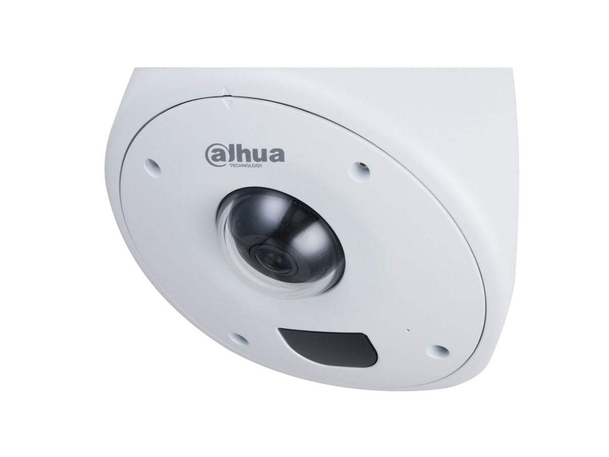 Witte Dahua WizMind hoekcamera met 4MP lens, vandaalbestendige behuizing en compact hoekontwerp voor wandmontage.