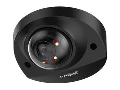 Zwarte Dahua 4MP WizSense dome camera met Smart Dual Light en vandaalbestendige behuizing.