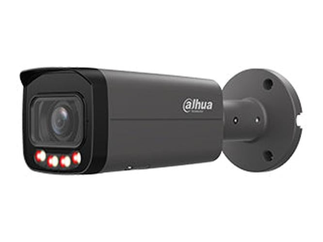 Zwarte Dahua WizMind 4MP bullet camera met 2.8mm lens en Smart Dual Light technologie.