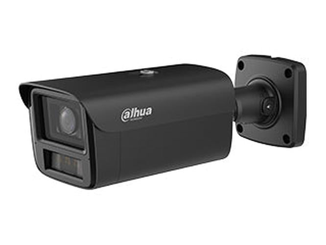 Zwarte Dahua TiOC PRO 8MP anti-corrosie bullet camera met motorized lens voor zware industriële omgevingen.