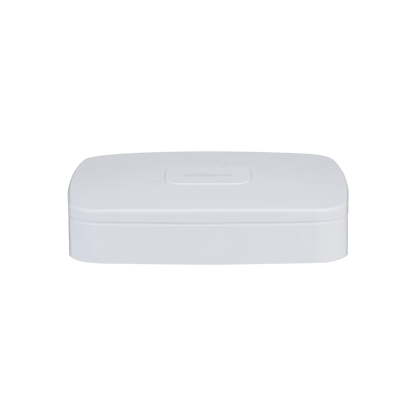 Compacte witte Dahua NVR4116-4KS3 netwerk videorecorder met strak design voor 16 IP-camera's.