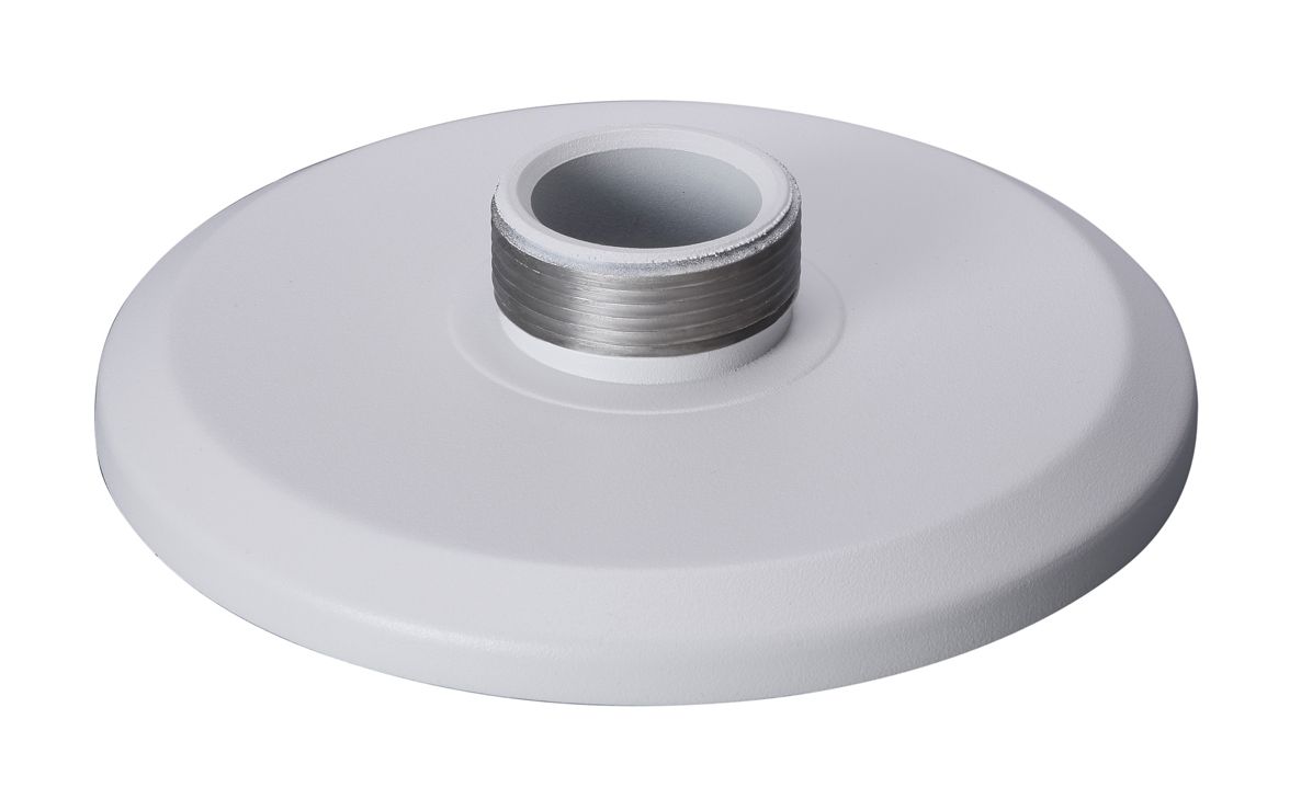 Witte aluminium Dahua PFA102 plafondadapter voor speed dome camera's met schroefdraadbevestiging.