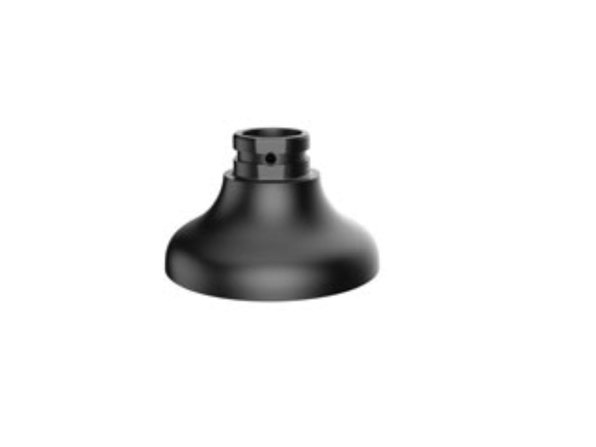 Zwarte aluminium adapterplaat voor Dahua dome camera's, geschikt voor wand- en plafondmontage.
