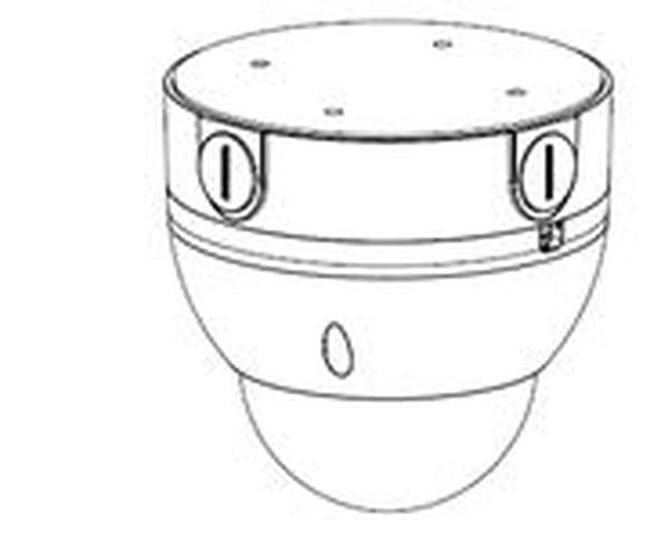 Witte aluminium Dahua PFA138H junction box voor mini dome camera's met een compact, weerbestendig ontwerp.