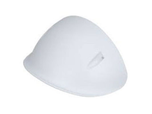 Wit polycarbonaat zonnescherm voor Dahua dome camera's, ontworpen voor bescherming tegen direct zonlicht.
