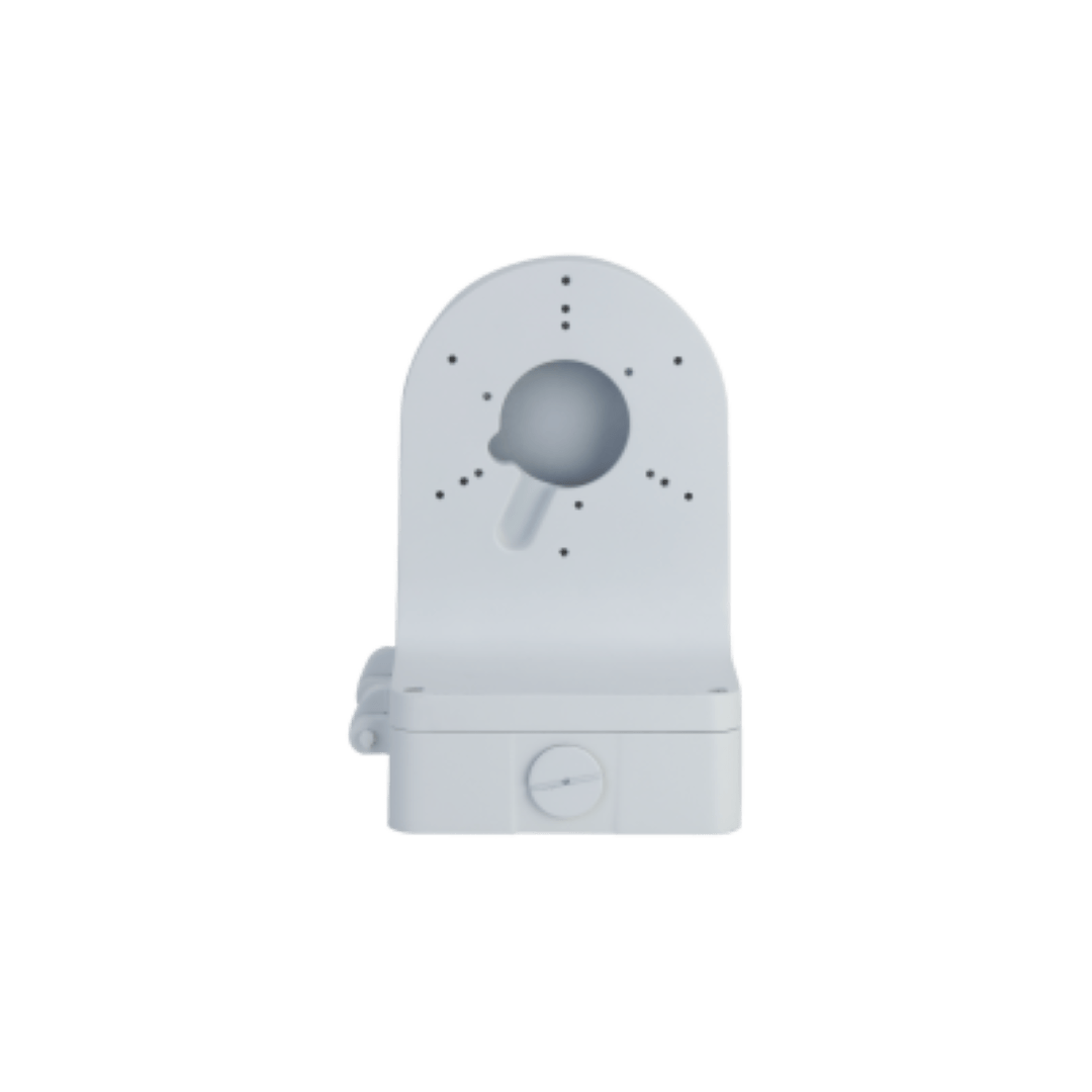 Witte Dahua PFB206W aluminium muurbeugel voor beveiligingscamera's met kabeldoorvoer.