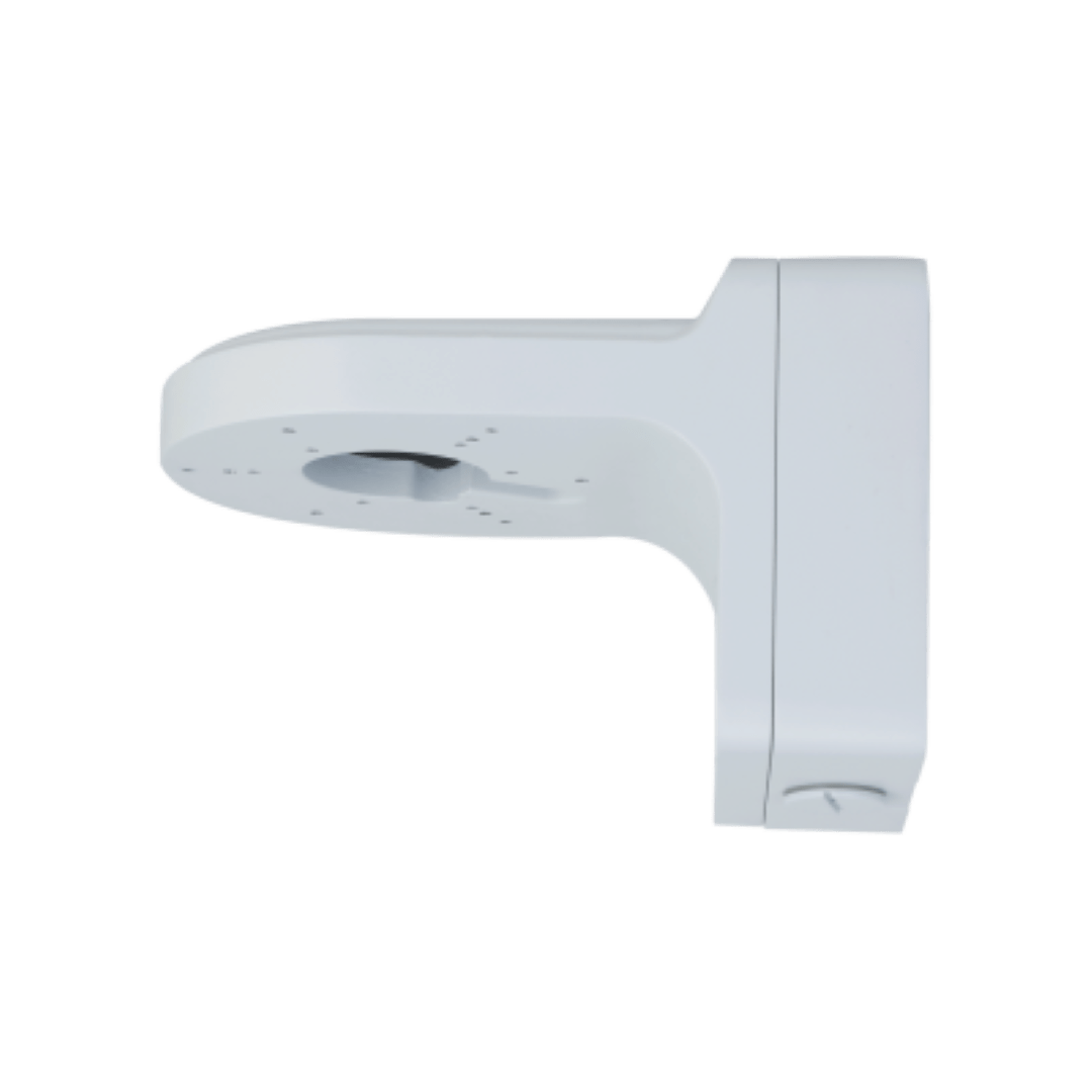 Witte Dahua PFB206W aluminium muurbeugel voor beveiligingscamera's met een robuust L-vormig ontwerp.