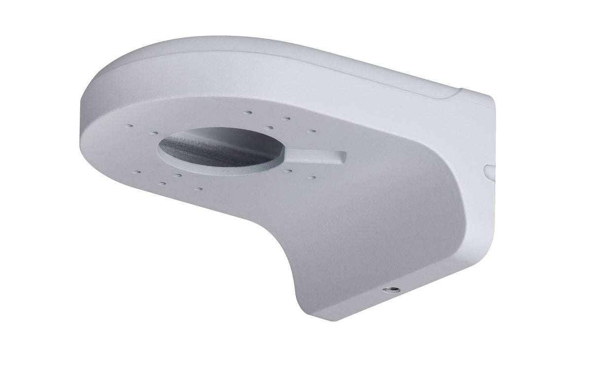 Witte aluminium wandbevestigingsbeugel voor Dahua dome camera's met weerbestendig design.