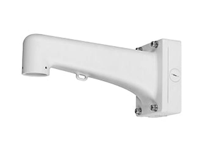 Witte Dahua PFB310W V2 muurbeugel voor zware beveiligingscamera's met robuust ontwerp en montageplaat.
