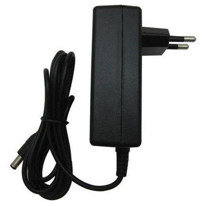 Zwarte Dahua PFM320 12V/3A EU stekkervoeding met 1,5 meter kabel voor beveiligingscamera's.
