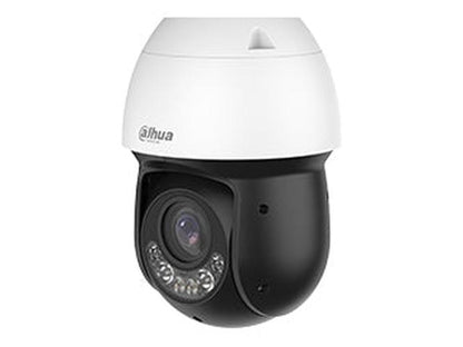 Dahua WizSense PTZ-camera met wit-zwarte behuizing, 25x optische zoomlens en geïntegreerde smart dual light verlichting.