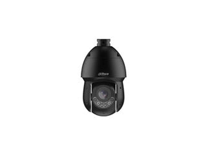 Zwarte Dahua WizSense PTZ-beveiligingscamera met 4MP lens, 25x optische zoom en geïntegreerde Smart Dual Light technologie.