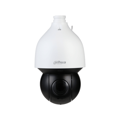 Dahua WizSense 2MP PTZ-camera met witte anti-corrosie behuizing en zwarte roterende lensmodule.