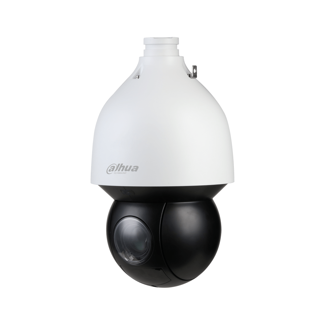 Dahua 8MP 4K WizSense PTZ-camera met wit-zwarte behuizing en 25x zoomlens voor buitenbeveiliging.