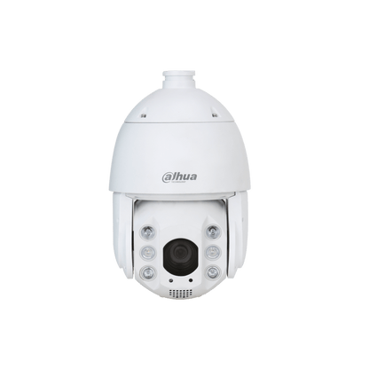 Witte Dahua TiOC PTZ-camera met 32x optische zoom, IR-verlichting en actieve afschrikkingsfuncties.